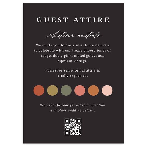 Elegant Botanical Autumn Floral Wedding Attire Cards Charcoal Signature Standard