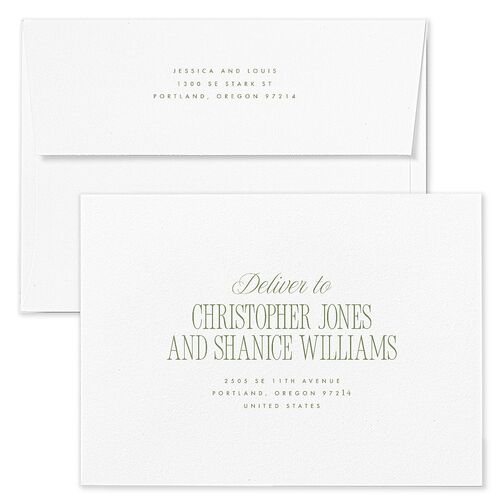 Hollywood Holiday Holiday Card Envelopes White Greenery Both Recipient and Return Addresses Standard Signature