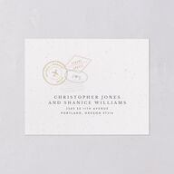 Timeless Passport All-in-One Wedding Invitations Shell Pink Signature Light Both Recipient and Return Addresses No
