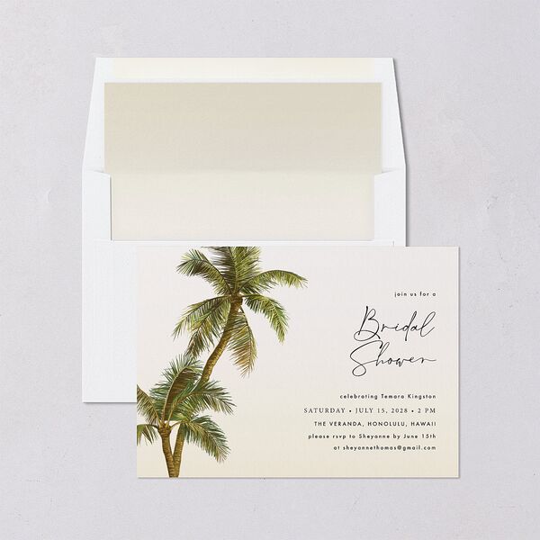 Hawaii Palm Trees Bridal Shower Invitations Sand Signature Blank Standard