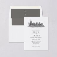 Watercolor Chicago Rehearsal Dinner Invitations Licorice Signature Blank Standard