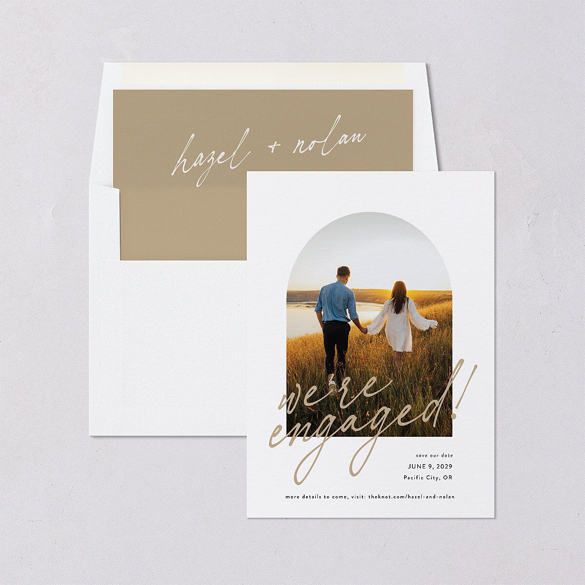 Forever Arch Save the Date Cards Pure White Signature smooth Blank No Standard