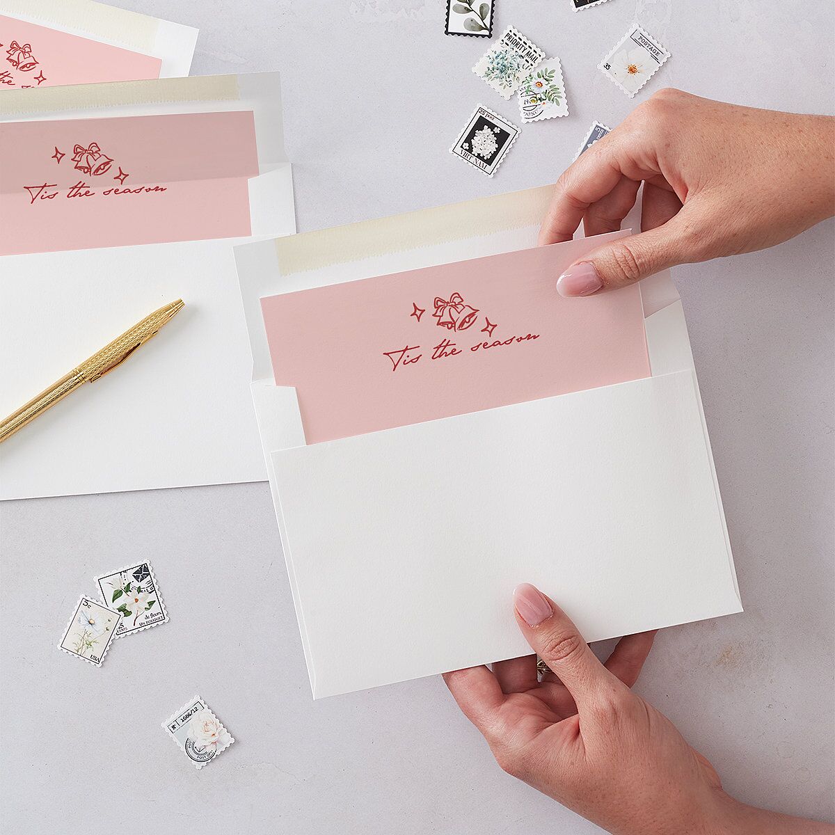 Hand Drawn Christmas Tree Envelope Liners True Red Standard