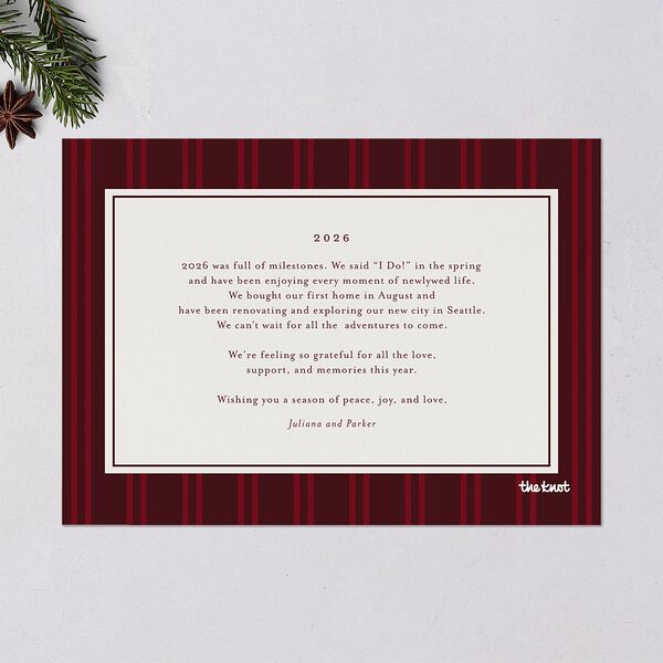Very Married Christmas Photo Gallery Holiday Cards Burgundy Signature Blank Standard