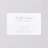 Luxury Floral Monogram All-in-One Wedding Invitations Cotton Signature Light Both Recipient and Return Addresses No