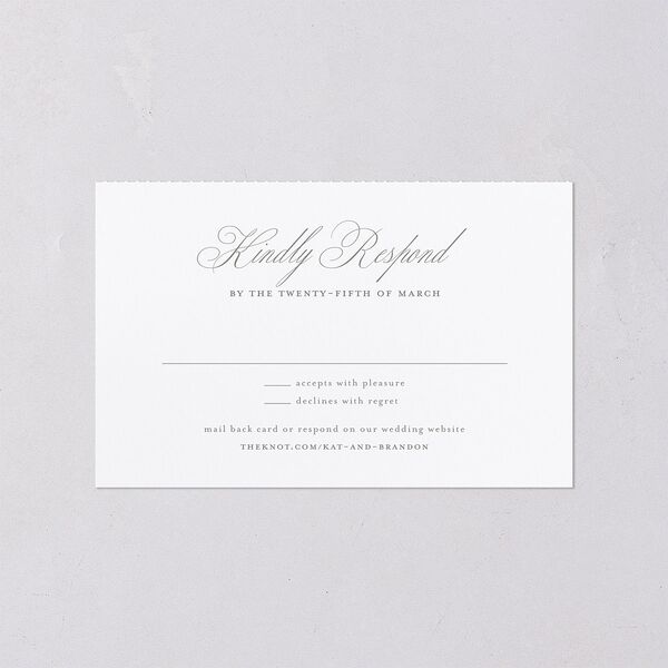 Luxury Floral Monogram All-in-One Wedding Invitations Cotton Signature Light Both Recipient and Return Addresses No