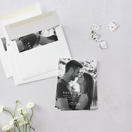 Foliage Accent Save the Date Petite Cards Licorice No Signature smooth Blank