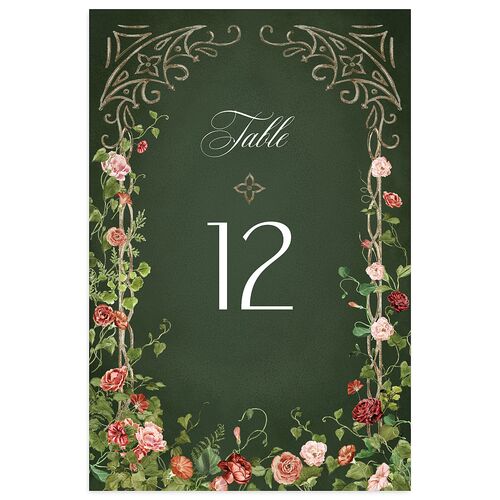 Fairytale Garden Table Numbers Dark Green Signature