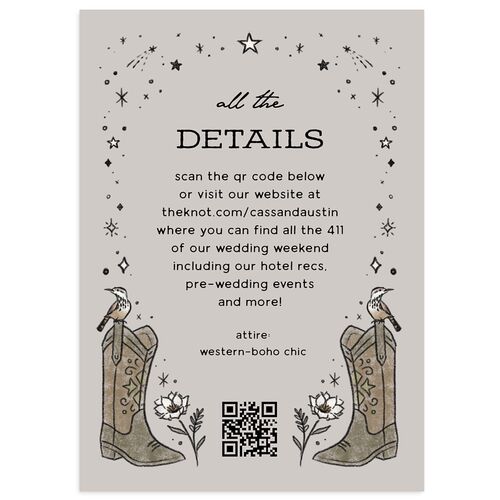 Southwestern Nouveau Wedding Enclosure Cards Licorice Signature Standard