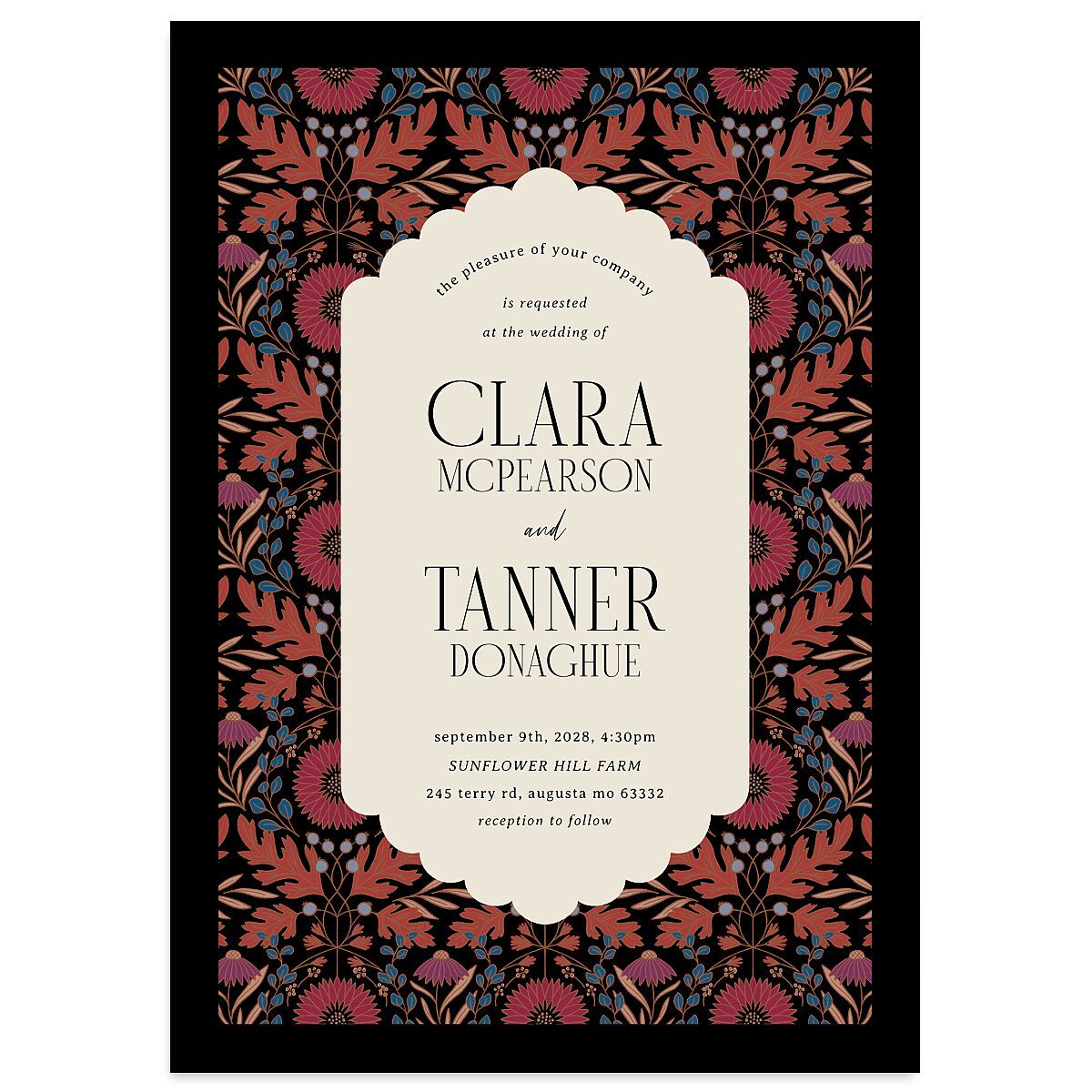 Ornate Garden Wedding Invitations