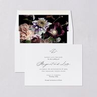 Black Tie Initial Save The Date Cards Pure White Signature smooth Blank No Standard
