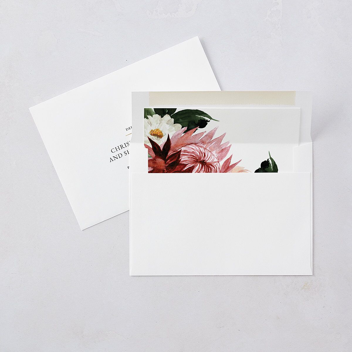 Striking Blooms Save The Date Cards Burgundy Signature smooth Blank No Standard