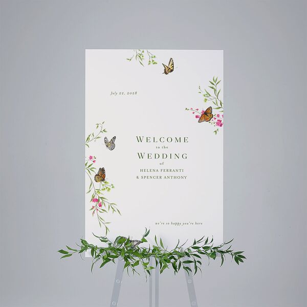 Rustic Butterflies Standard Welcome Sign Large Scottish Green Standard Indoor Foam Core L Welcome