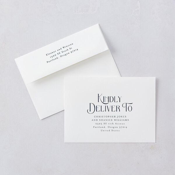 Be Our Guest Wedding Invitations Gold Navy Signature Blank No Standard