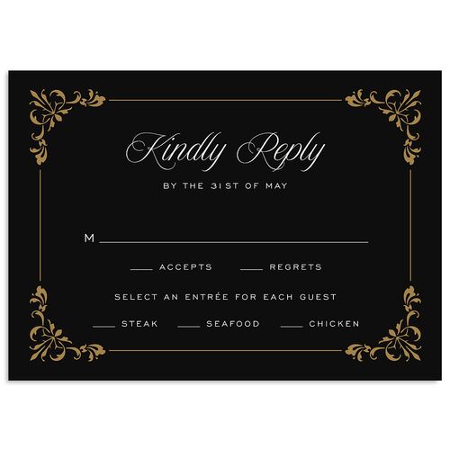 Old Money Wedding Response Cards Midnight Signature Standard