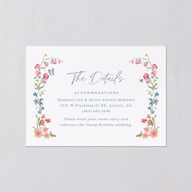 Fairytale Wildflower Crest Wedding Event Detail Cards Pure White Signature Standard