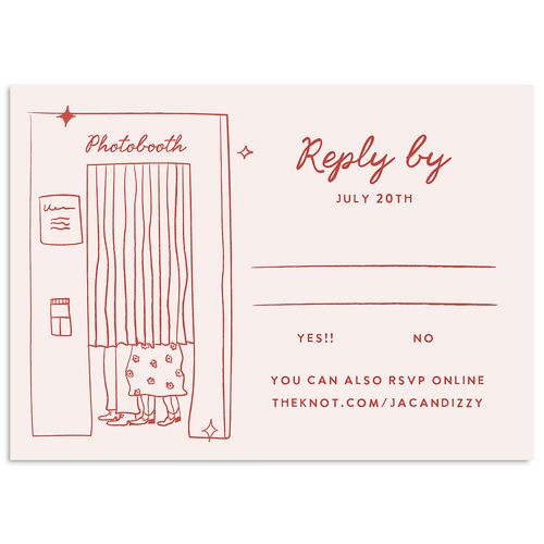 Hand Drawn Wedding Icons Photo Wedding Response Cards Soft Pink Signature Standard