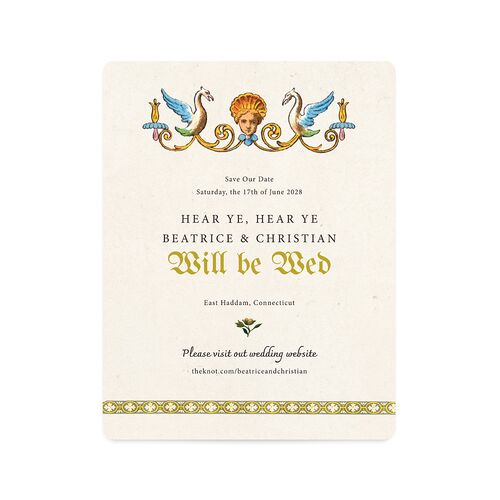 Medieval Renaissance Save The Date Magnets Moss Magnet Paper