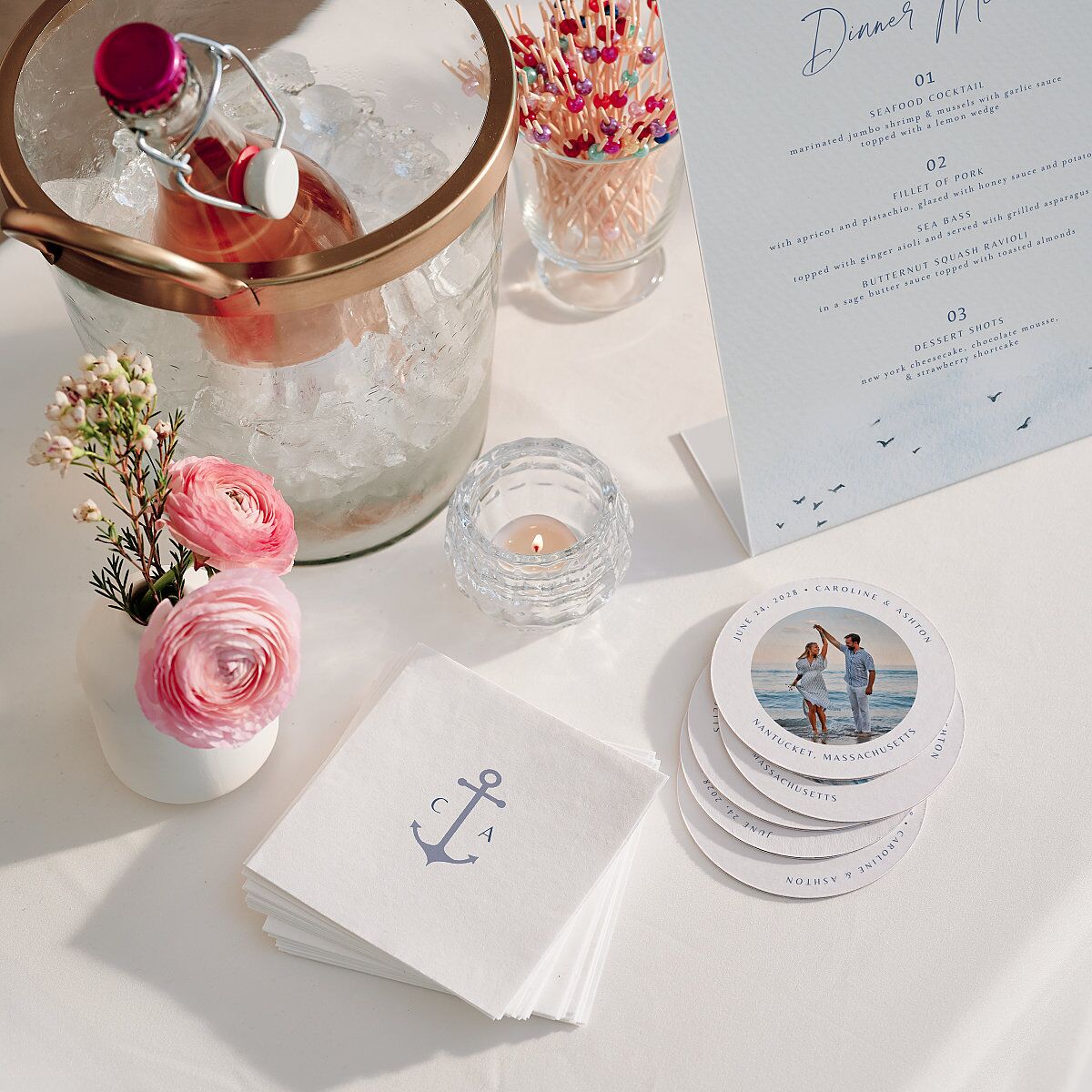 Coastal Love Menu Bended Tabletop Sign X-small Cruise Standard Plastic XS Tabletop Menu