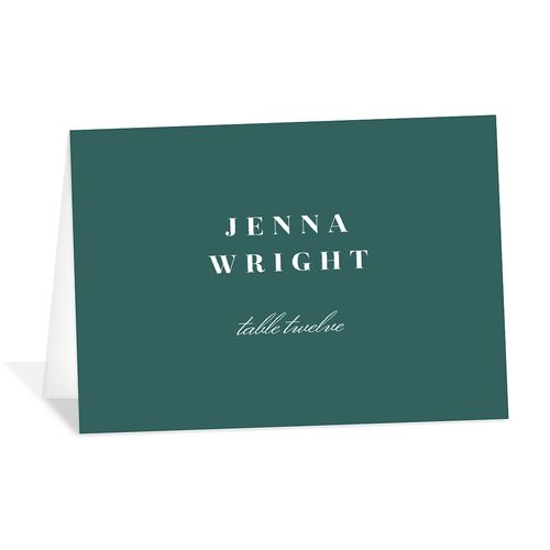 Classic Monogram Place Cards Emerald Signature