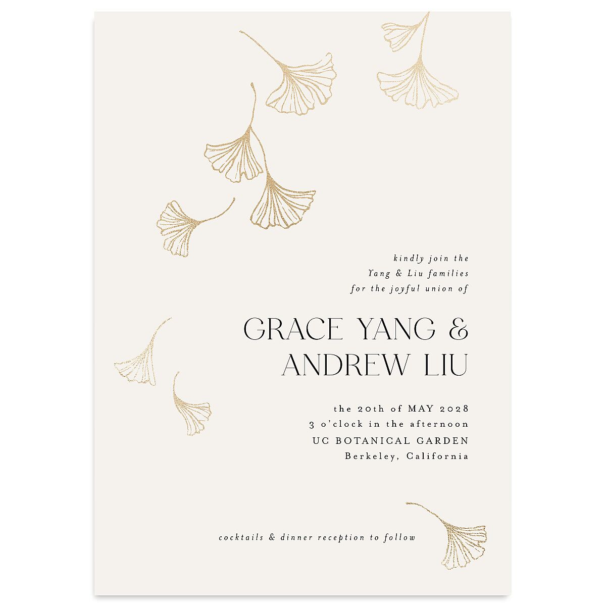 Ginkgo Leaves Wedding Invitations
