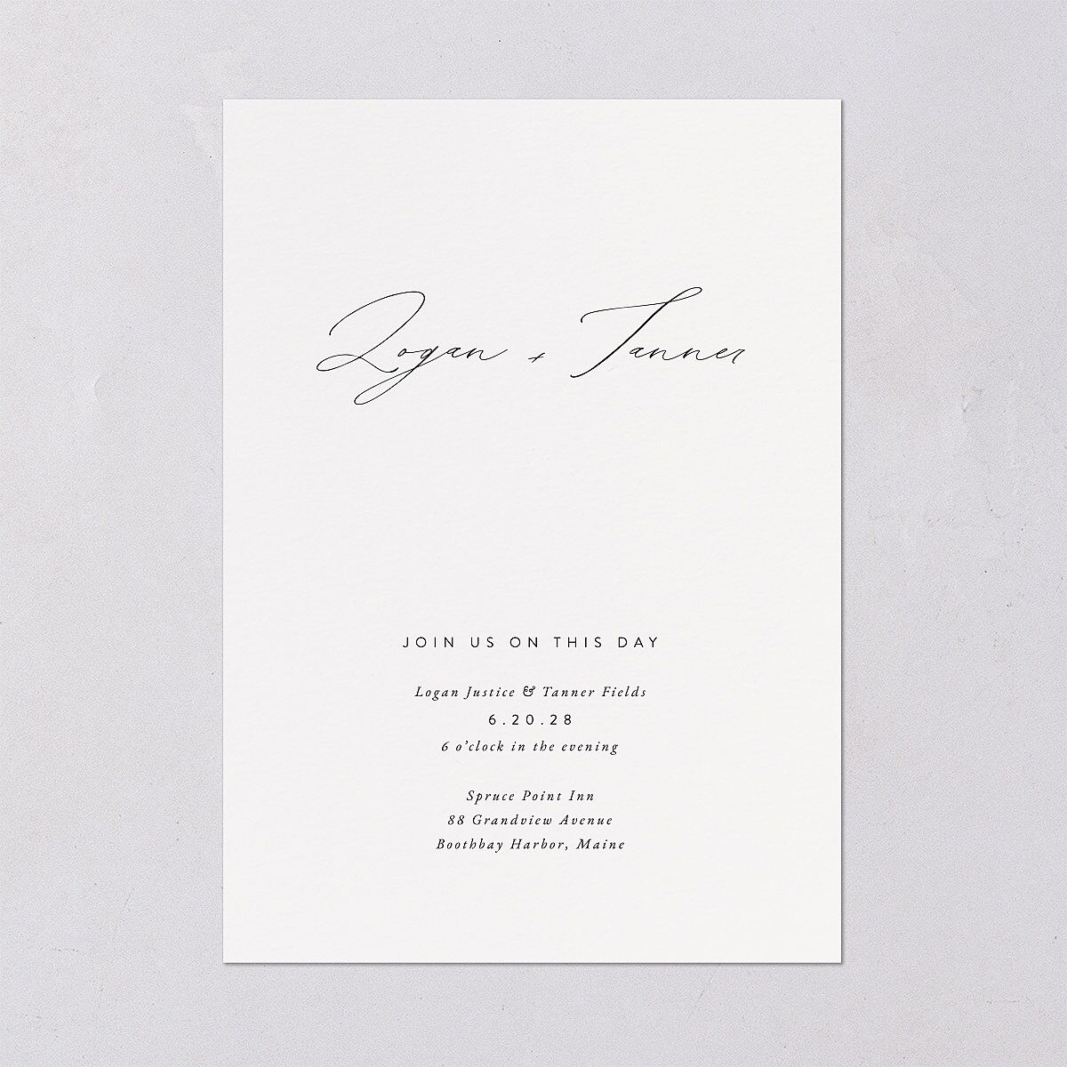 Romantic Minimal Wedding Invitations Snow Signature Blank No Standard