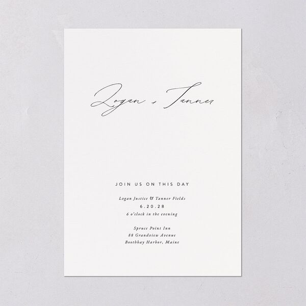 Romantic Minimal Wedding Invitations Snow Signature Blank No Standard