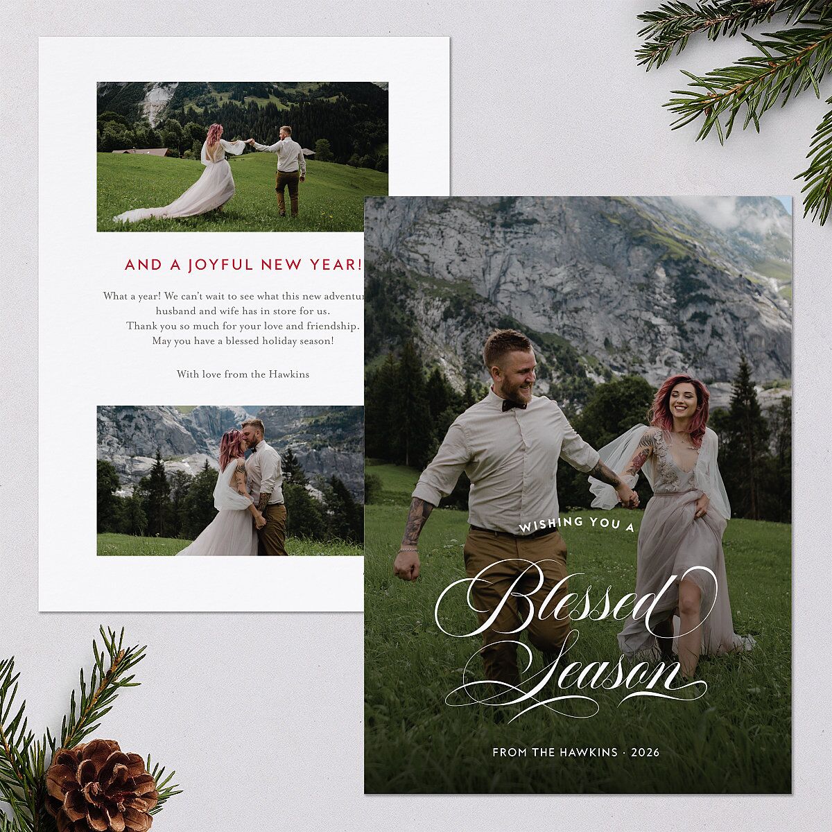 Blessed Holiday Holiday Cards Garnet Signature Blank Standard Portrait