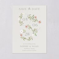 Wildflower Altar Save The Date Cards Mist Signature smooth Blank No