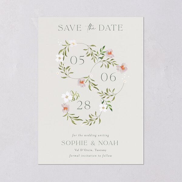 Wildflower Altar Save The Date Cards Mist Signature smooth Blank No