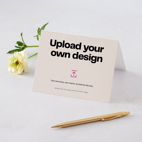 Upload Your Own Design Landscape Thank You Cards Pure White