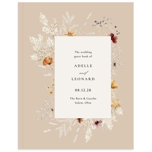 Dried Blooms Guest Books Taupe