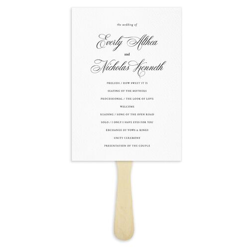 Exquisite Calligraphy Fan Programs Pure White Signature Standard