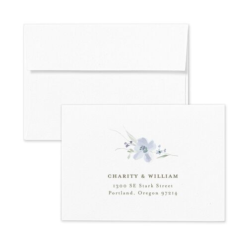 Floral Photo Response Card Envelopes Ocean White Return Address Signature Standard