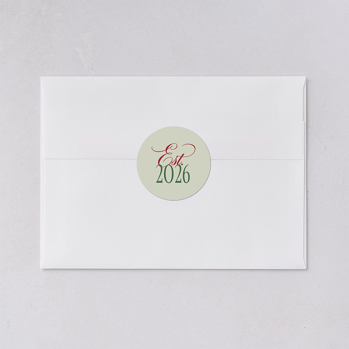Married Christmas Calligraphy Holiday Stickers Hunter Green Circle