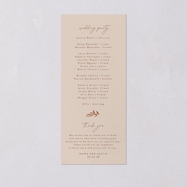 Harvest Crescent Foil Wedding Programs Gold Champagne Signature