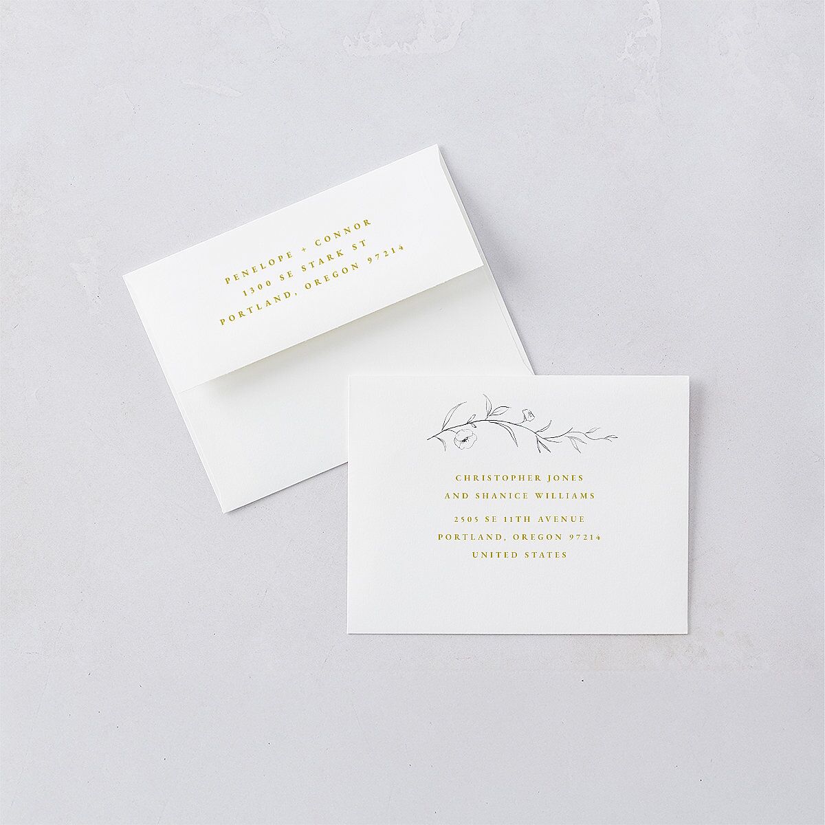Graceful Botanical Save The Date Magnets Gold Magnet Paper