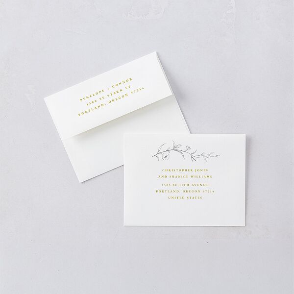 Graceful Botanical Save The Date Magnets Gold Magnet Paper