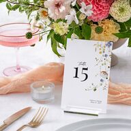 Glistening Wildflower Foil Table Numbers Gold Pure White Signature