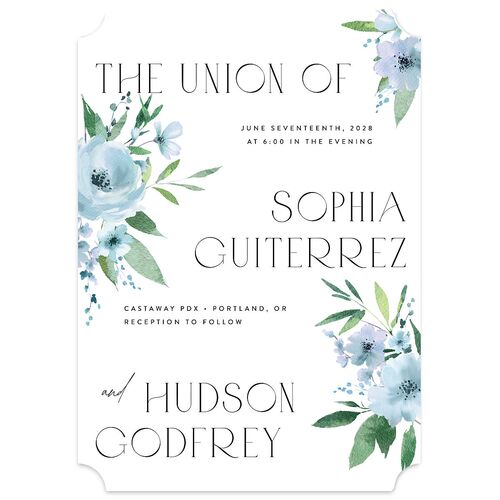 Beloved Union Wedding Invitations Ocean Signature Blank No Ticket