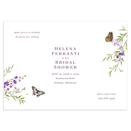 Rustic Butterflies Bridal Shower Invitations Bordeaux Signature Blank Standard