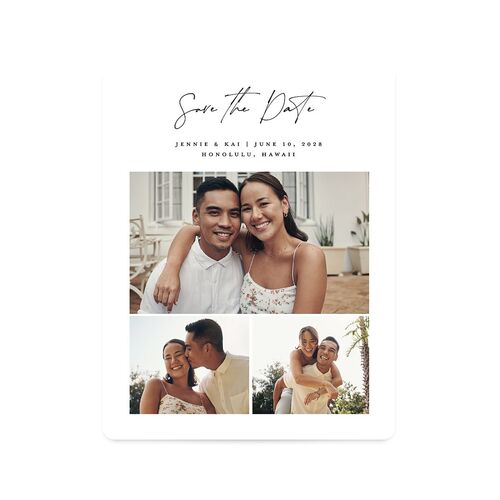 Simple Pampas Save The Date Magnets Pure White Magnet Paper