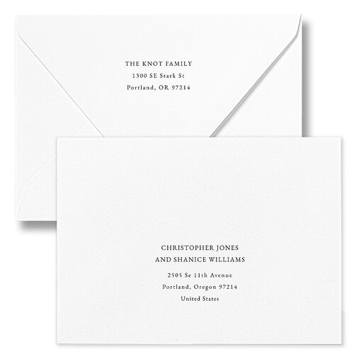 Upload Your Own Design Landscape Bridal Shower Invitation Euro Envelopes White Pure White Both Recipient and Return Addresses Luxe Signature