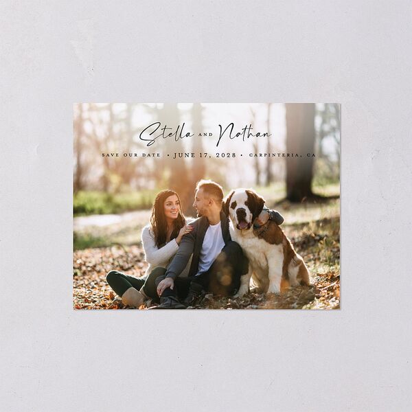 Floral Arc Save the Date Petite Cards Shell Pink Signature smooth Blank No Standard