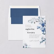 Watercolor Blooms Standard Envelope Liners Midnight Navy Standard