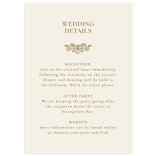 Black Tie Crest Wedding Enclosure Cards Umber Signature Standard