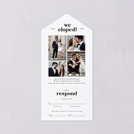 Photo Elopement All-in-One Wedding Invitations Pure White Signature Light Both Recipient and Return Addresses No