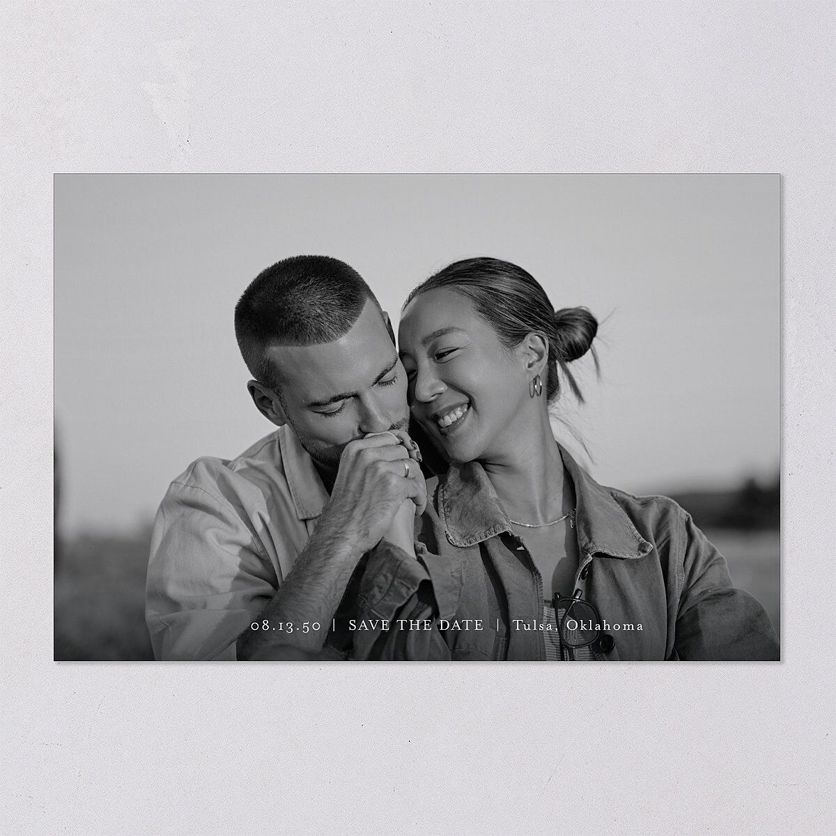 Minimal Leaves Save The Date Postcards — view 3