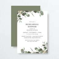Eucalyptus Frame Rehearsal Dinner Invitations Pure White Signature Standard