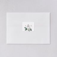 Elegant Greenery Wedding Stickers Pure White Rounded